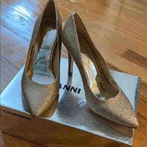 Gianni bini champagne glitter heels